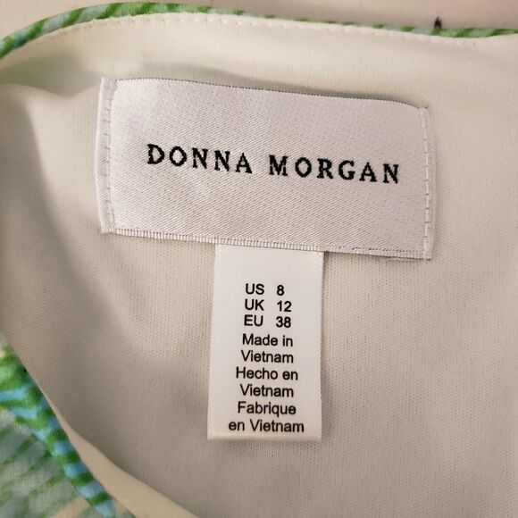 Donna Morgan multicolored Midi Dress scoop neck,  Size  :8 Sleeveless Preowned - Picture 5 of 7